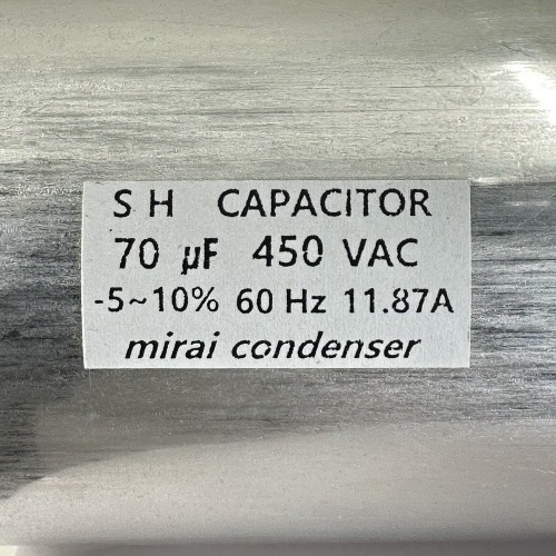 450VAC 70uf 대1 대1 단자 미래 콘덴서 CE인증 에어컨 실외기 ac콘덴서 기기용 시밍 캔타입